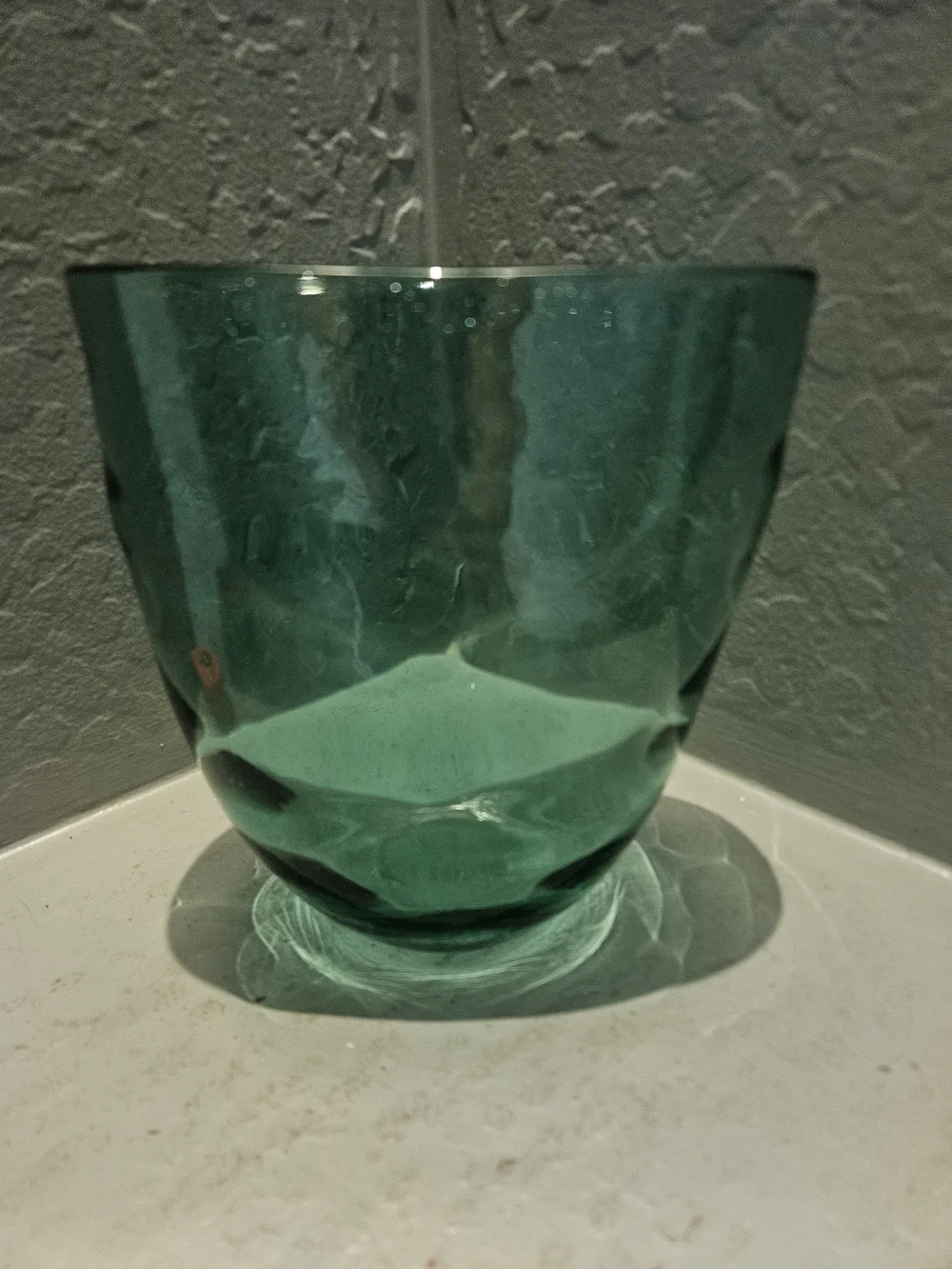Blue Green Textured Glass Vase 8